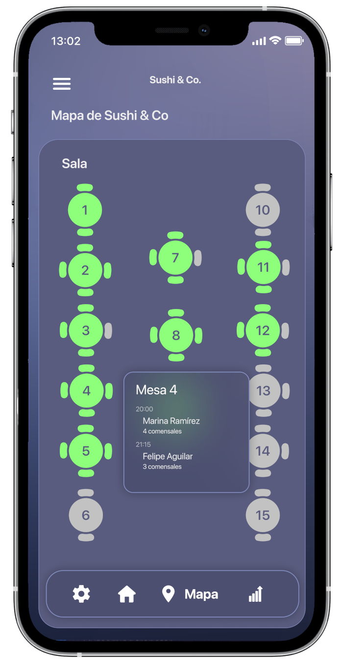 App Urdin Teléfono Móvil Mapa Restaurante